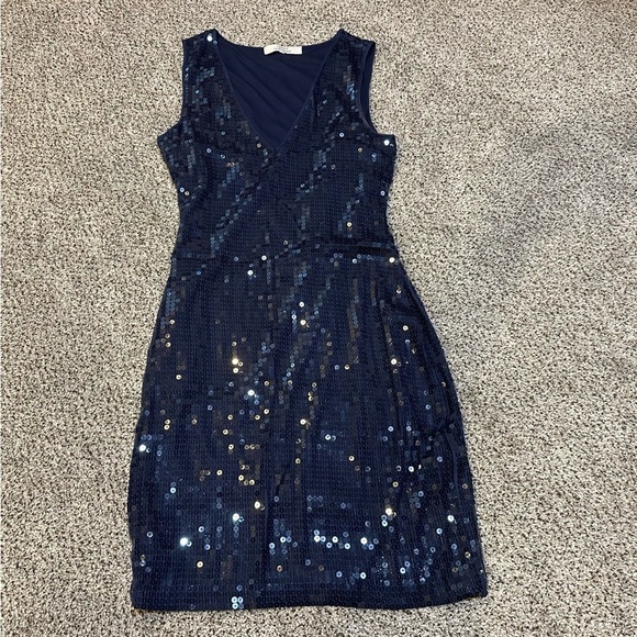 ROBERT RODRIGUEZ Size S Dark Blue Sequin Dress R $395 - Picture 8 of 10